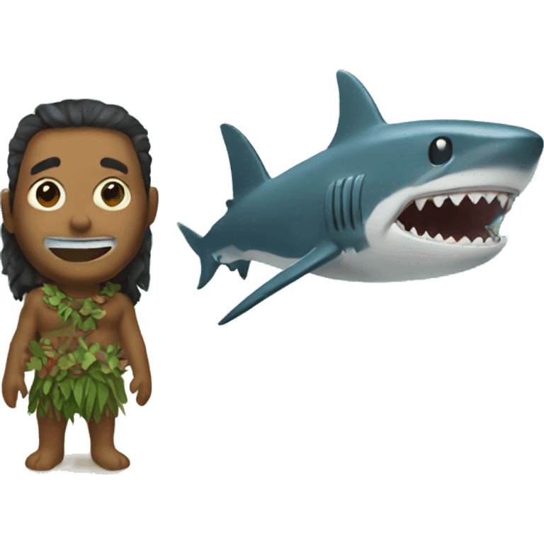 Maui with shark head emoji