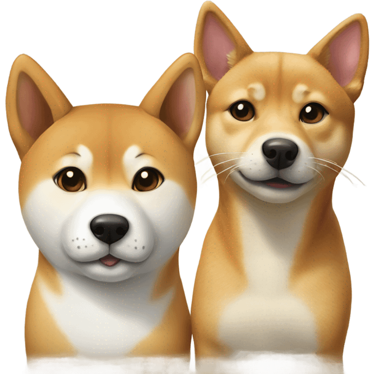 Shiba Inu and tabby cat emoji