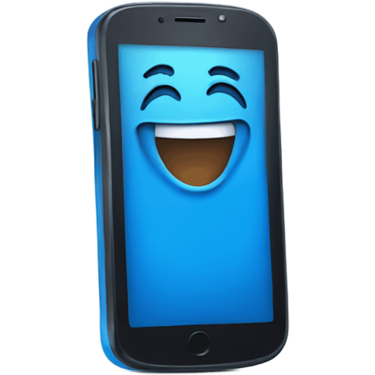 Smartphone BLUE laughing emoji