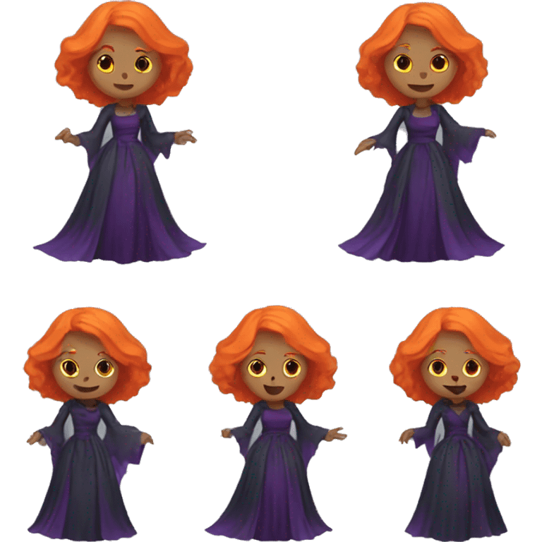 Gothic Witch with Orange hair and violet dress emoji