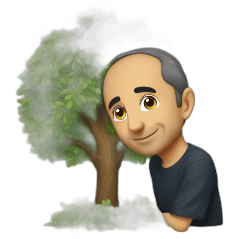 eric zemmour qui fait un calin avec un arbre emoji