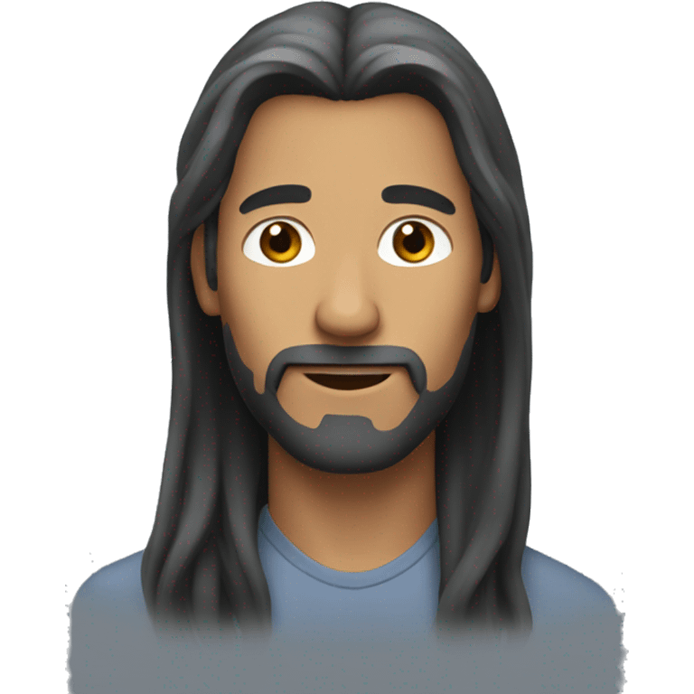 man with long hair emoji