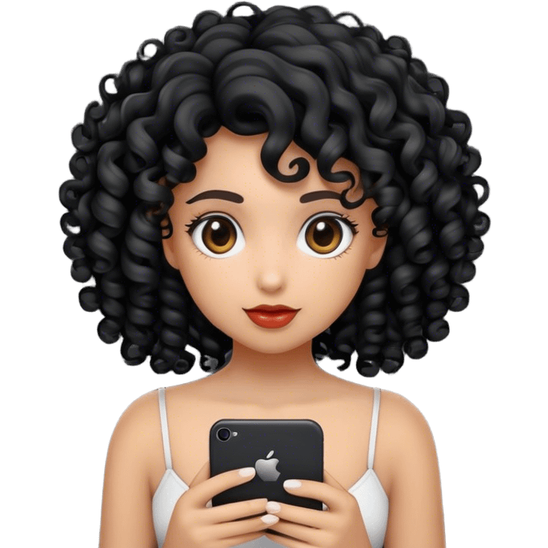 Creator content girl curly black emoji