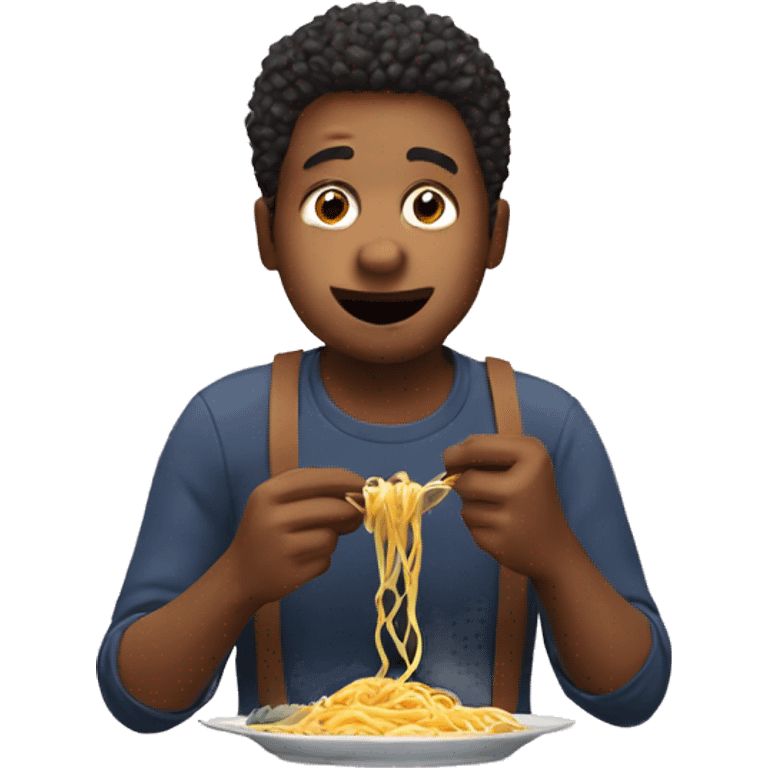 Person eating spaghetti emoji