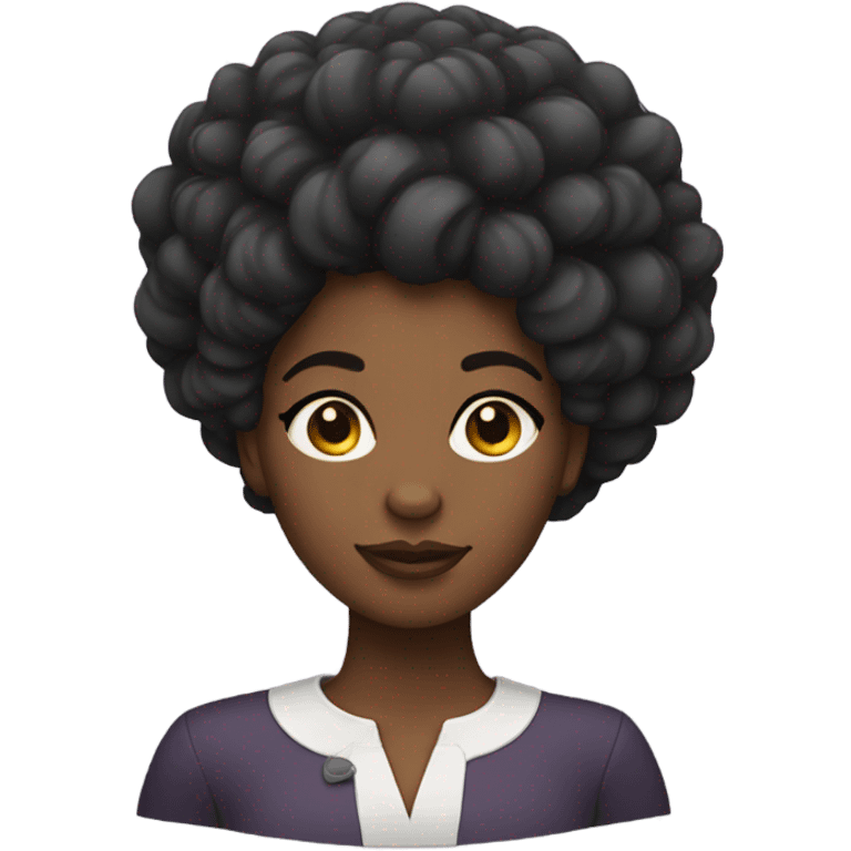 Black women with a puff emoji