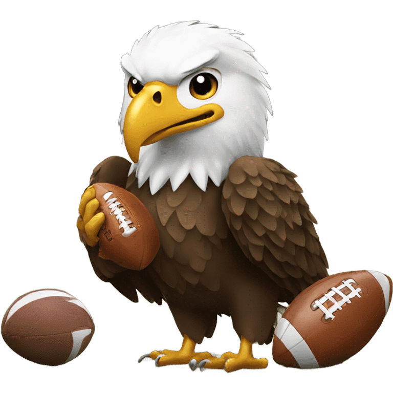 Eagle holding a football emoji