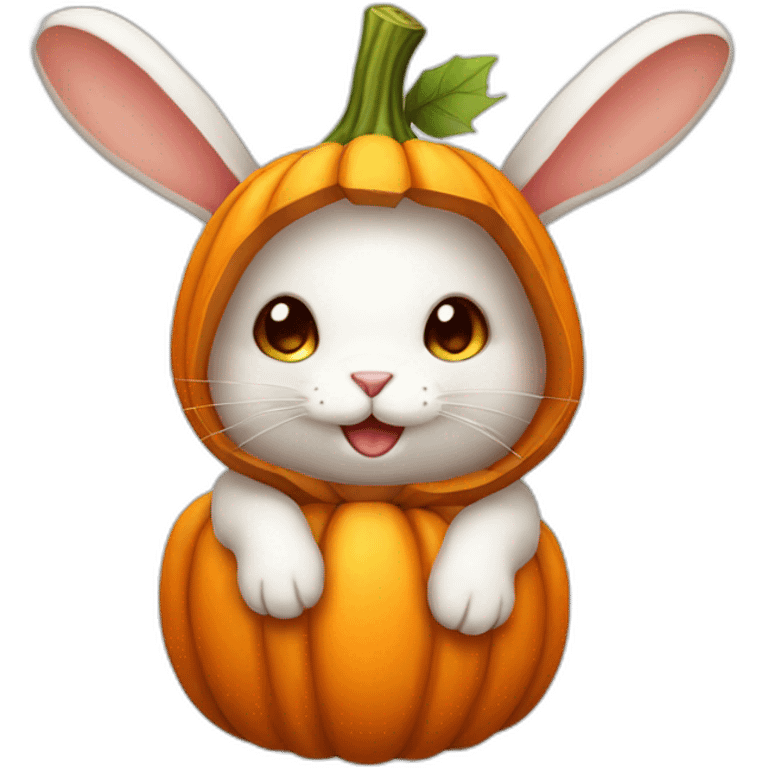 Pumpkin rabbit cute emoji