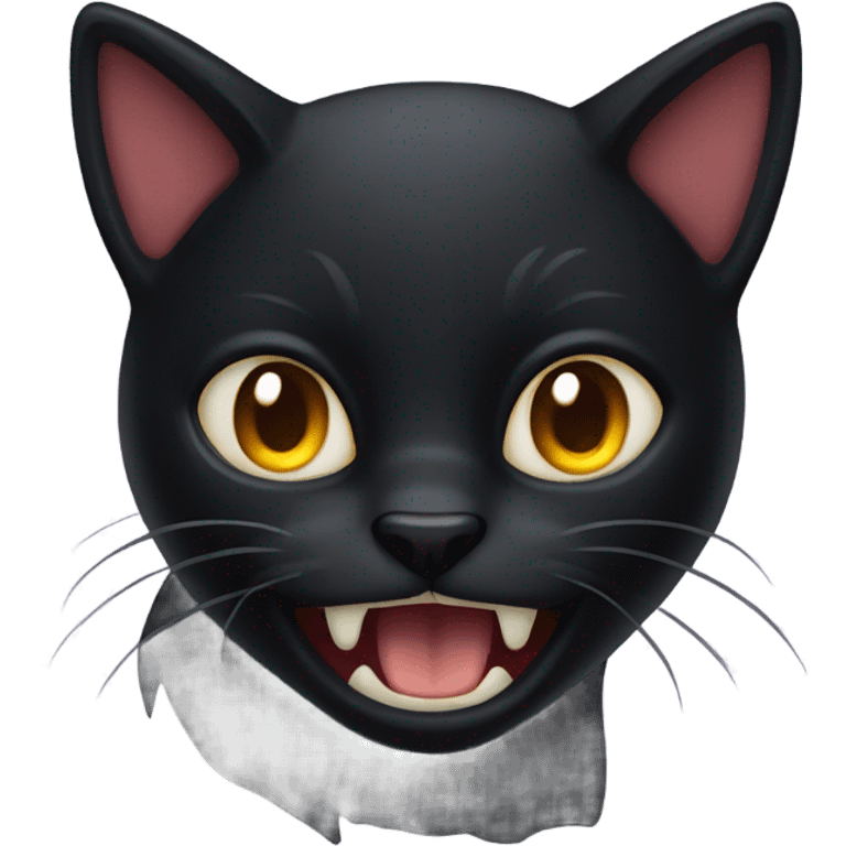 Hissing black cat emoji