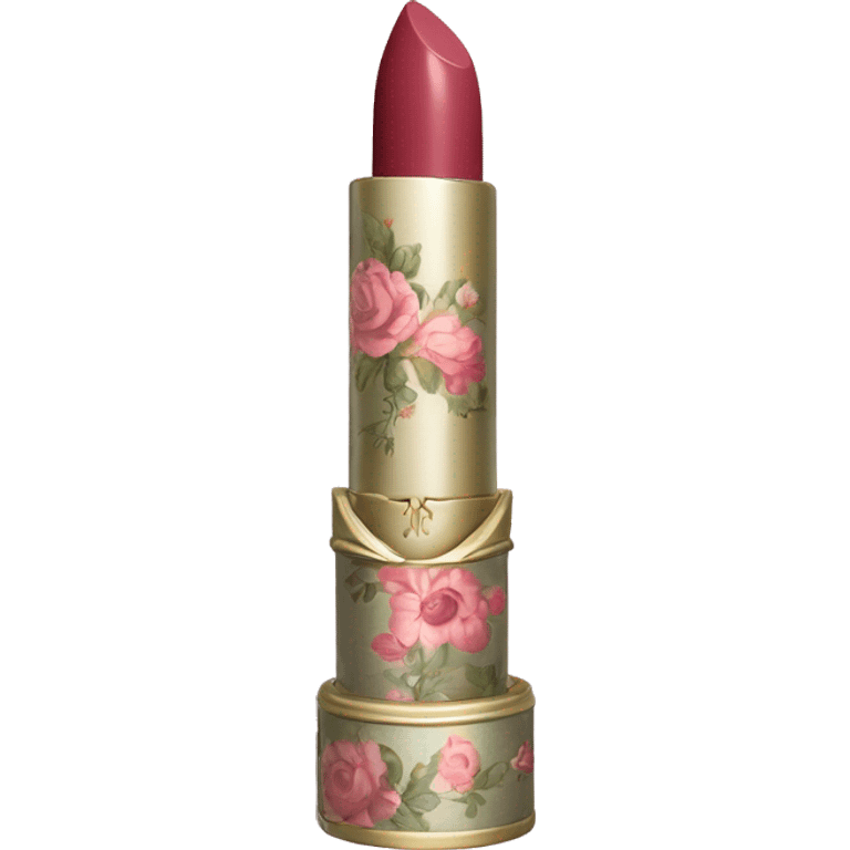 vintage rococo dainty floral lipstick emoji