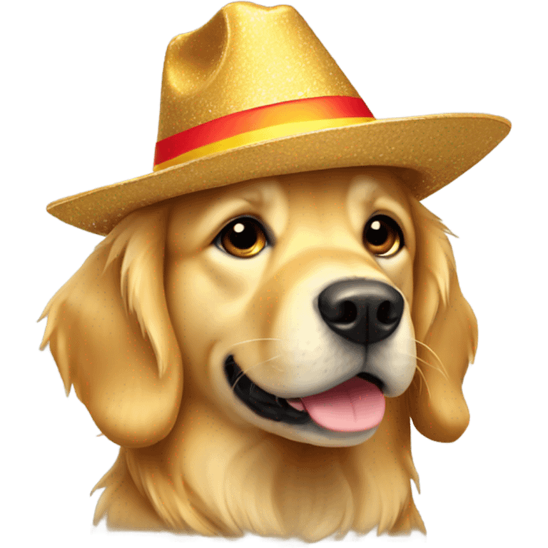 golden retriever con sombrero  emoji