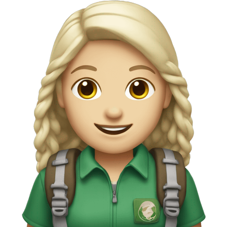 white girl scout hiking emoji