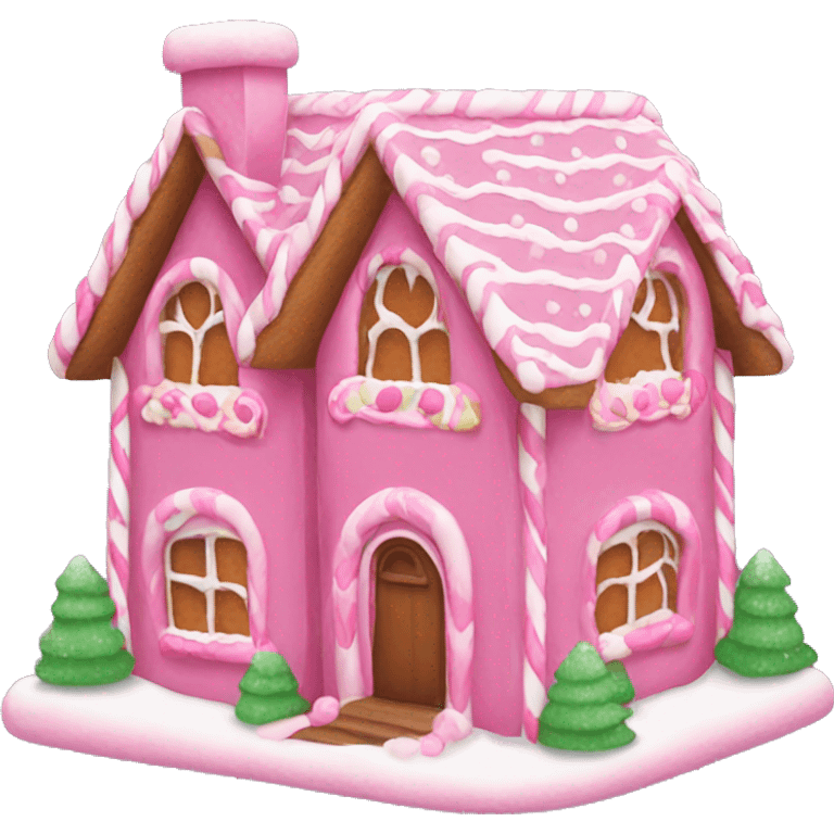 pink gingerbread house emoji