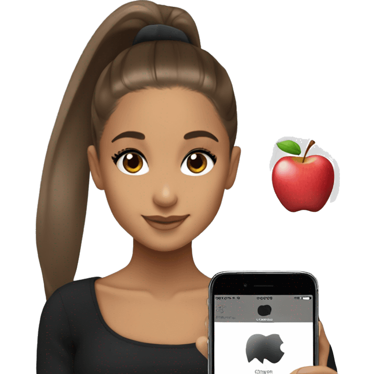 Ariana grande with apple emoji