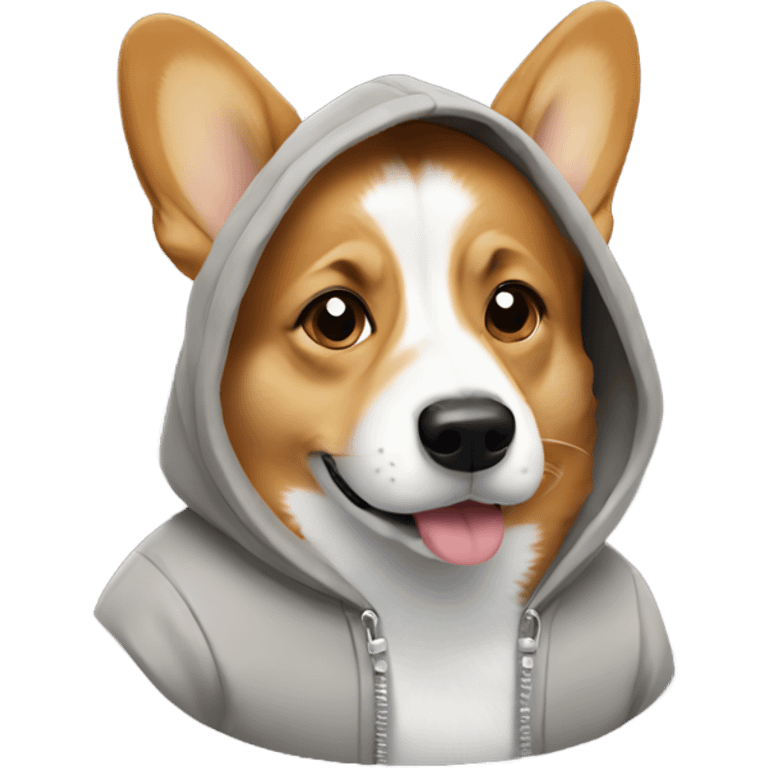 Corgi wearing a hoodie emoji