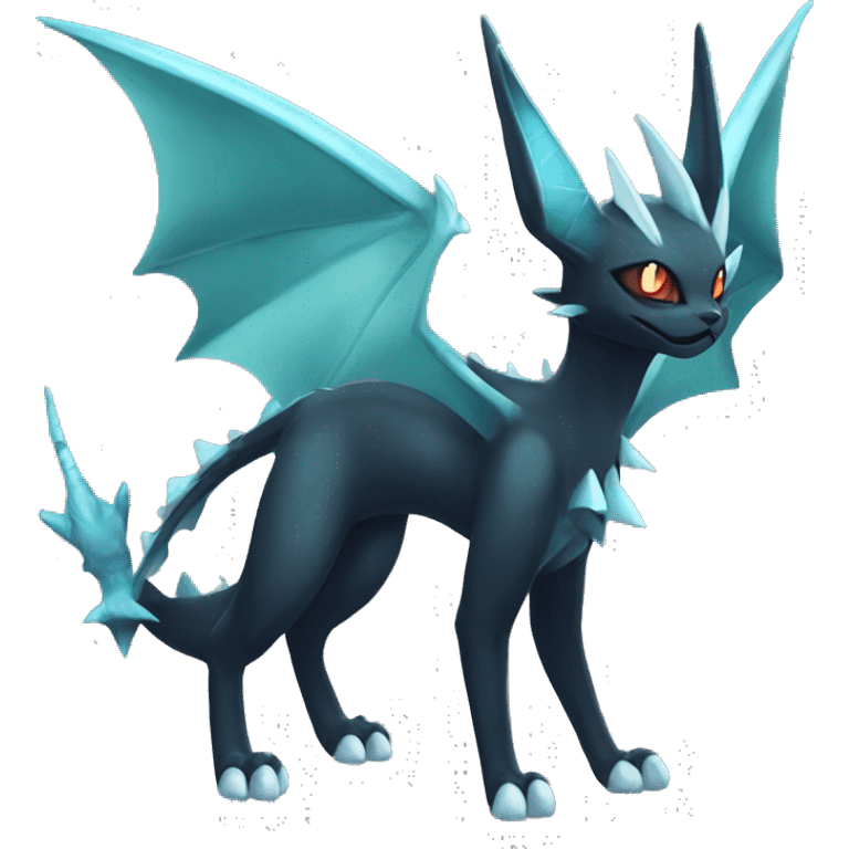 Black Edgy Ethereal Noivern-Vaporeon-Litten full body emoji