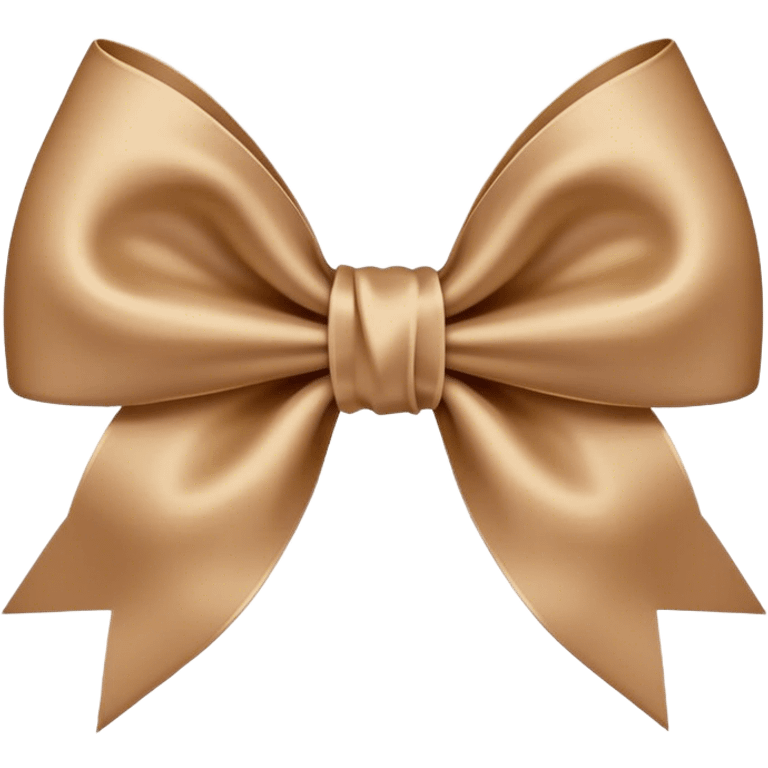 Beige satin brown bow emoji