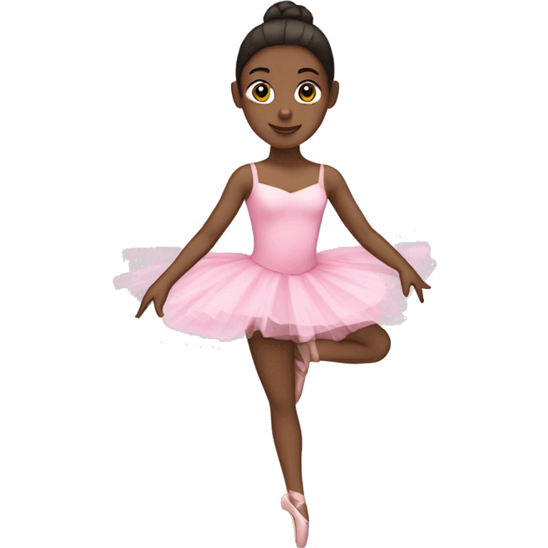 Brunette ballerina in a pink tutu emoji