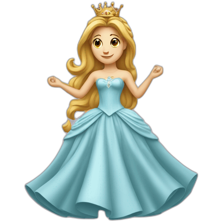 cheval qui danse en robe de princesse avec une couronne emoji