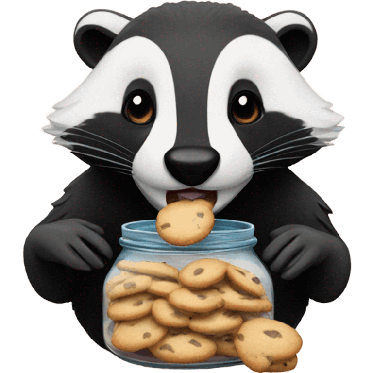 Badger with cookie jar emoji