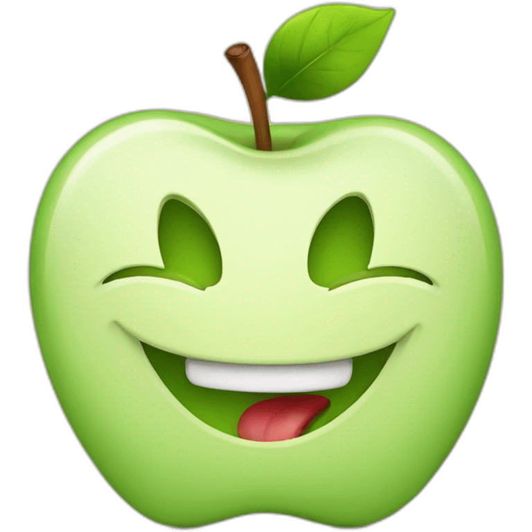 happy apple emoji