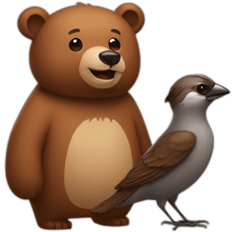 bear and Sparrow Friends emoji