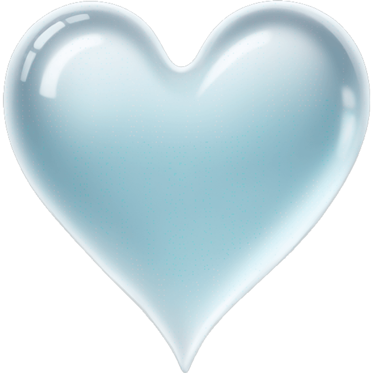 Glass clear white heart  emoji