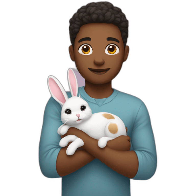 holding a bunny emoji