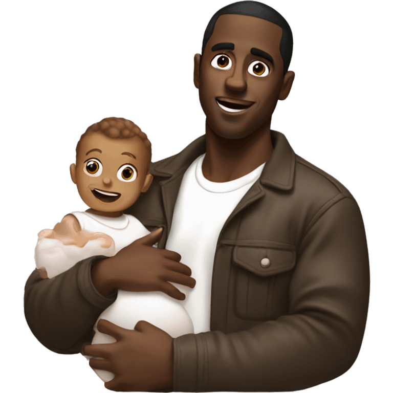 Diddy holding baby and baby oil emoji