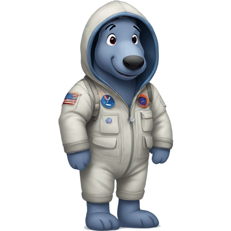 Eeyore wearing a flight suit emoji