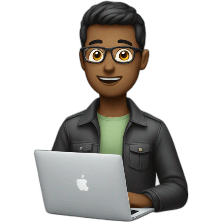 programmer codes on macbook emoji