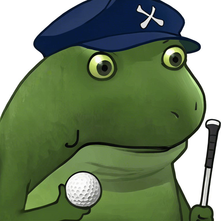 Bufo putting on a golf course emoji