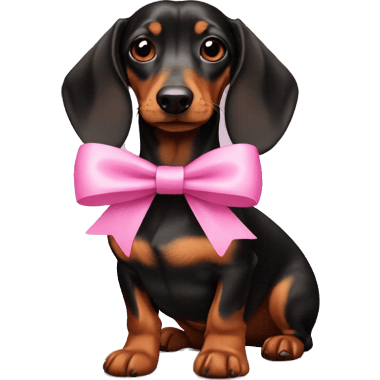 daschund dog with pink bow emoji