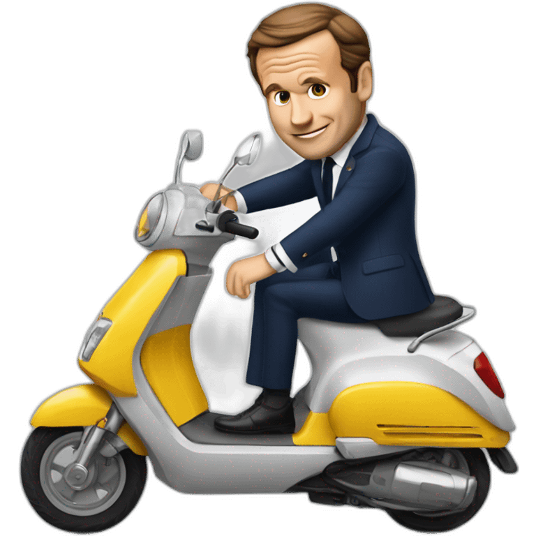 Macron qui cabre en scooter emoji