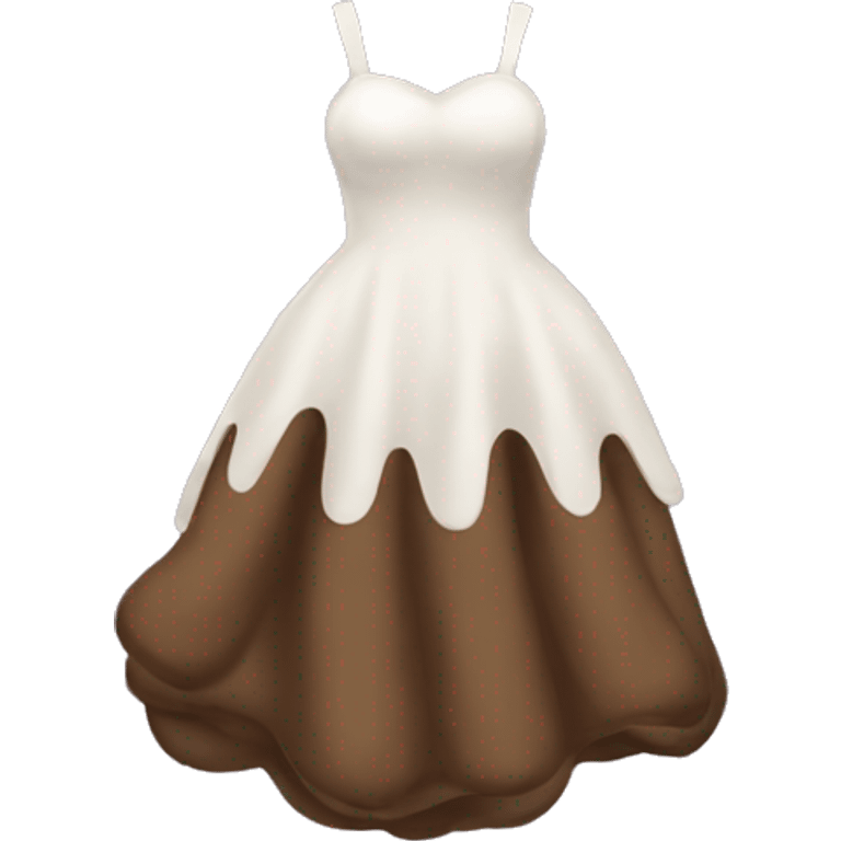 Flying poop emoji with a dress emoji