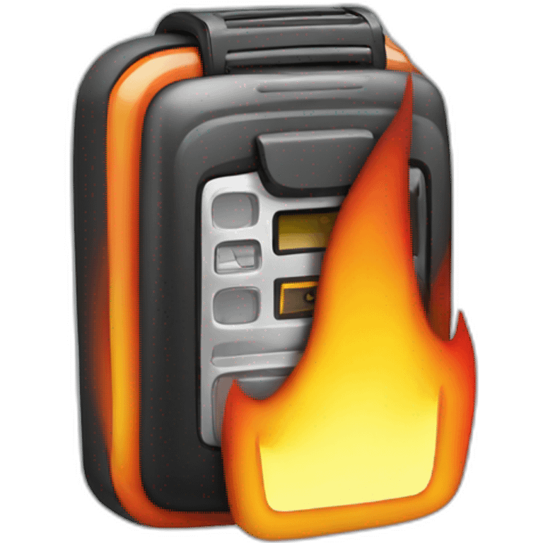 pager beeper on fire emoji