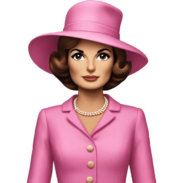 Jackie Kennedy day of assasination in pink suit with hat emoji