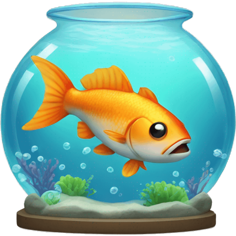 fish jumping out of acquarium emoji