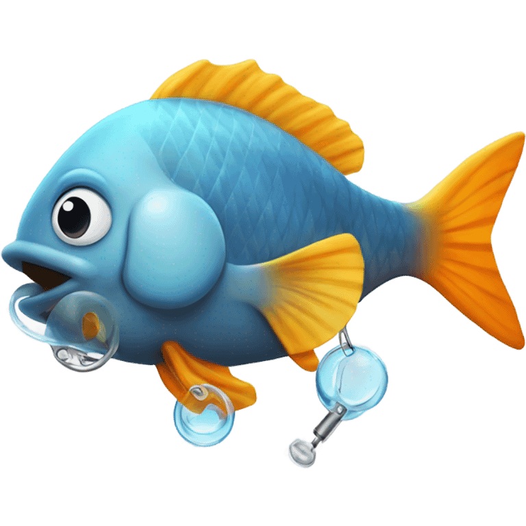 fish with a pacifier in it’s mouth emoji