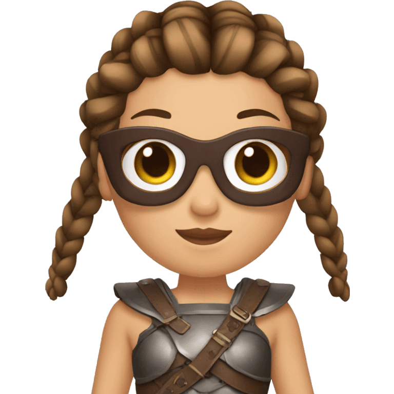 Girl gladiator with French braids, brown hair and sunglasses emoji