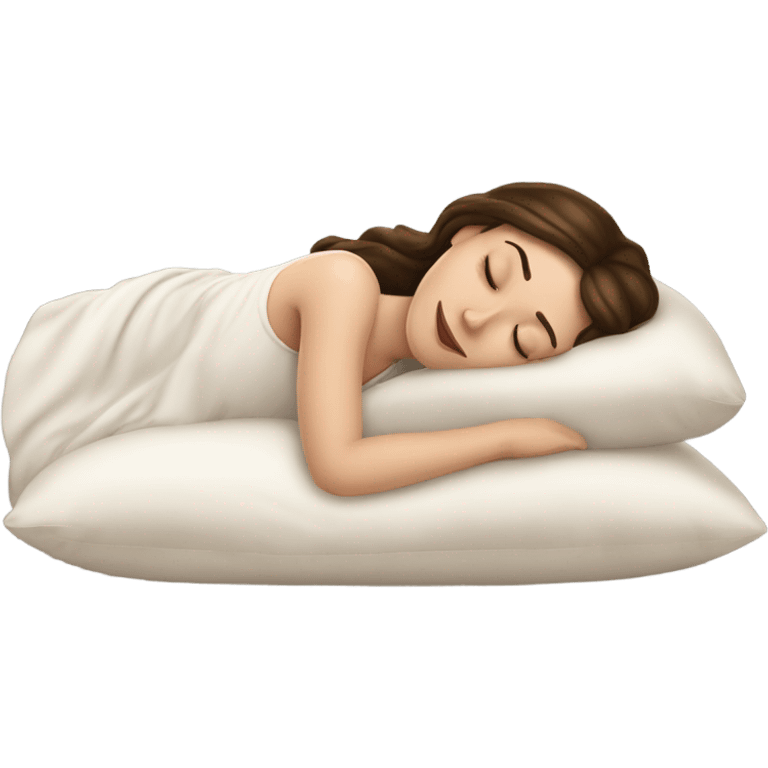 sleeping beauty brunette white girl with a silk pillow emoji