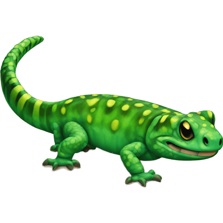 Green Gila monster all on fours emoji