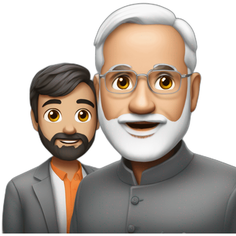 Narendra modi with meloni emoji