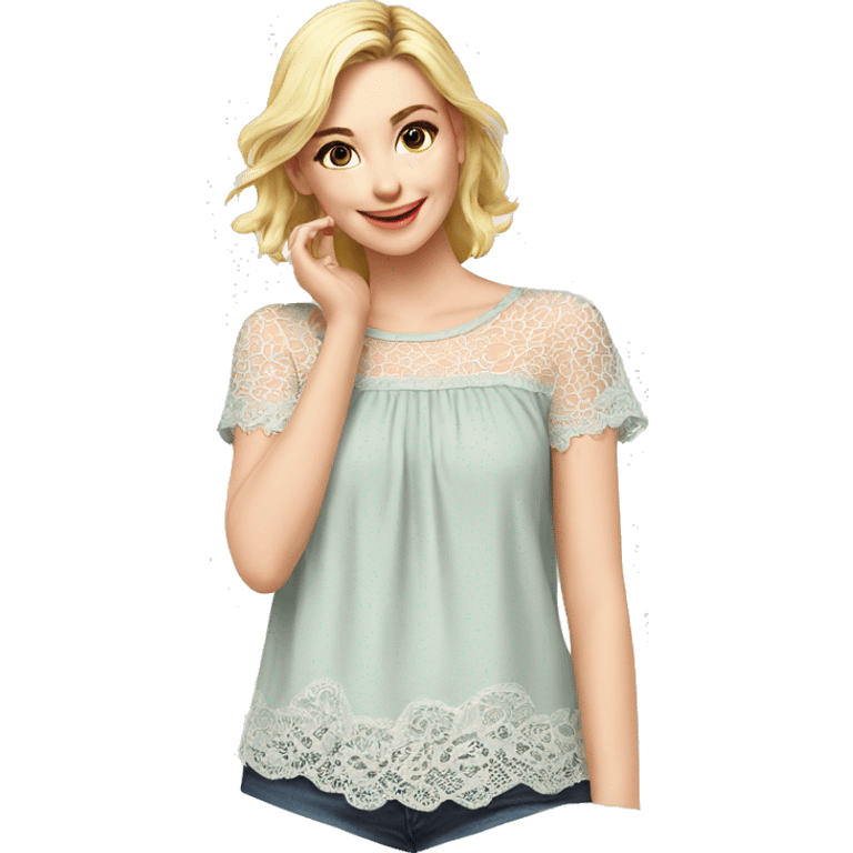 Cute top with lace emoji