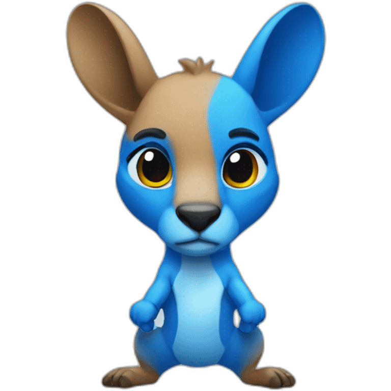 Blue coloured kangaroo body builder chad emoji