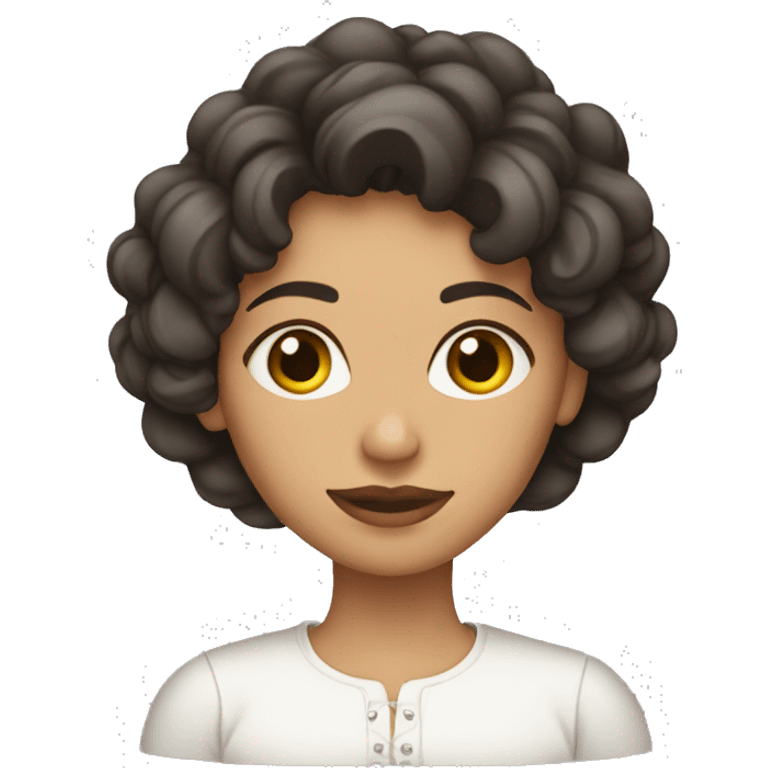 Mujer morena pelo largo guiño emoji