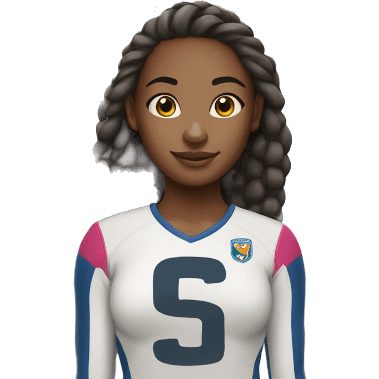 A girl playing volleyball lighter skin tone emoji