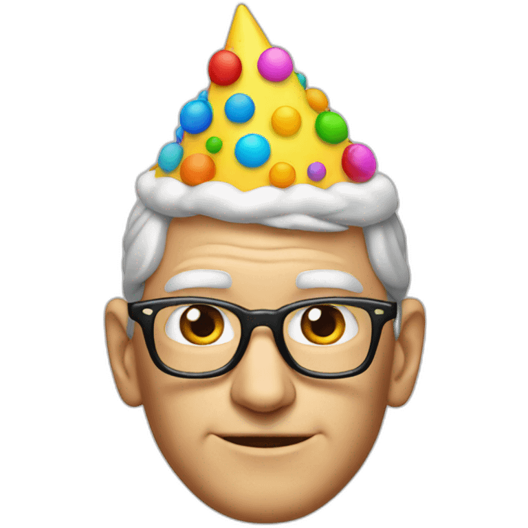 Tim Cook with party hat emoji