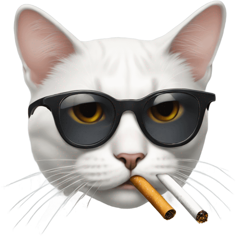 Cat with sunglasses smoking a cigarette  emoji