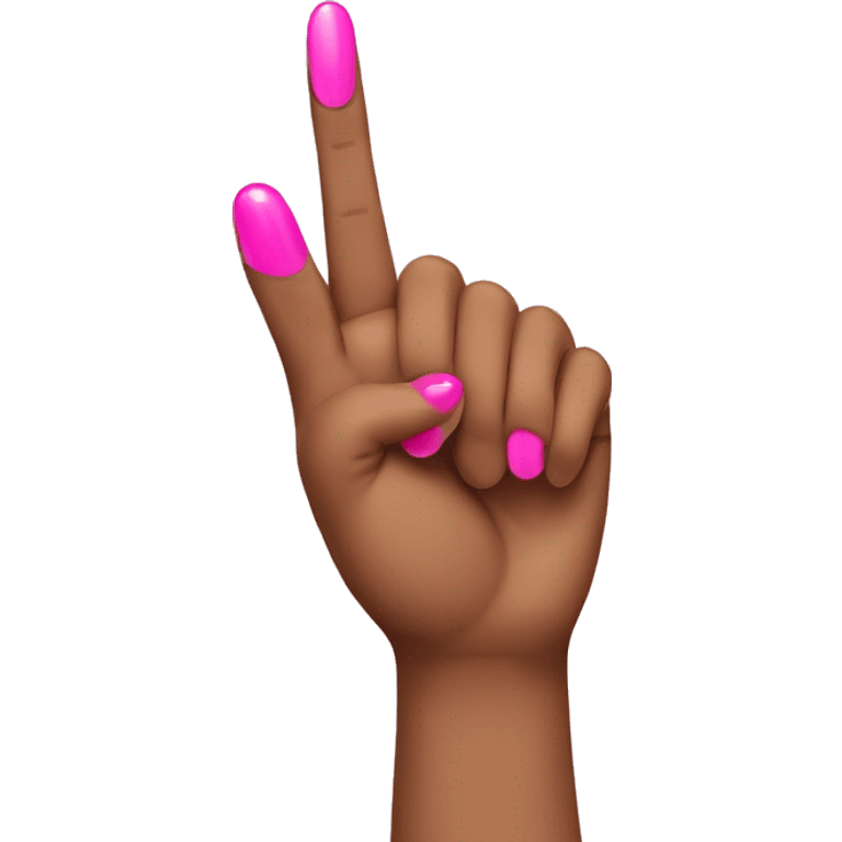 Middle finger with pink nail polish emoji