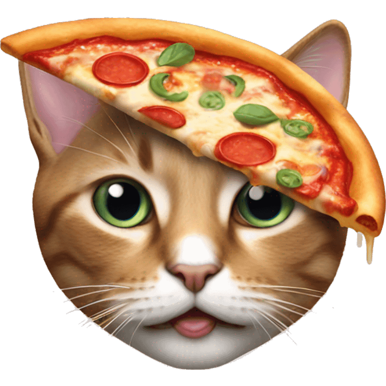 Cat eat pizza emoji